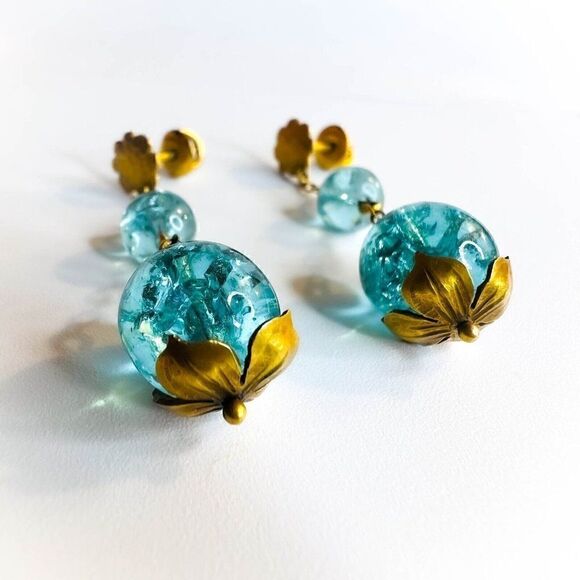 ANTIQUE- 10k Gold Art Nouveau Earrings Victorian Screwback Earrings ca.1894-5.3g - Picture 15 of 15